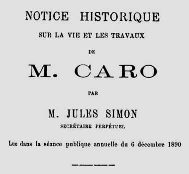 1891 Simon notice historique Caro