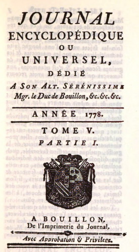 Journal encyclopédique 1778