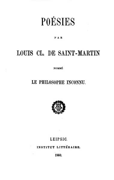 Poésies de Louis-Claude de Saint-Martin