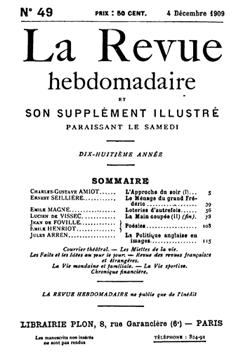 La Revue Hebdomadaire, 4 décembre 1919