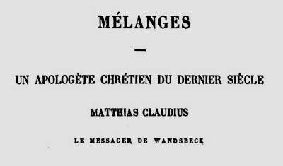 1862 revue chretienne Claudius