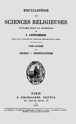 1881 Encyclopédie des sciences religieuses t10