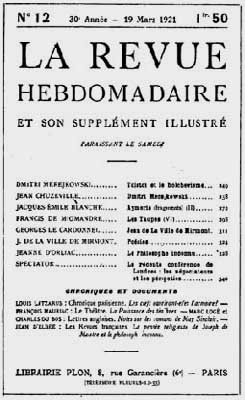 1921.revue hebdomadaire 1921 12