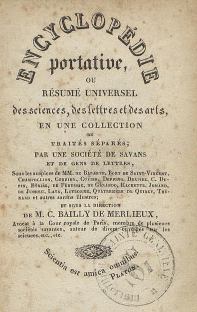 1830 encyclopedie portative