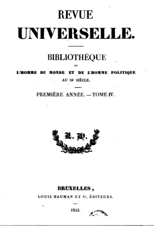 1833 revue universelle t4