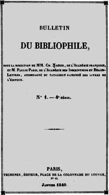 1840 bulletin bibliophile