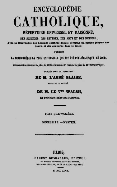 1847 Encyclopédie catholique