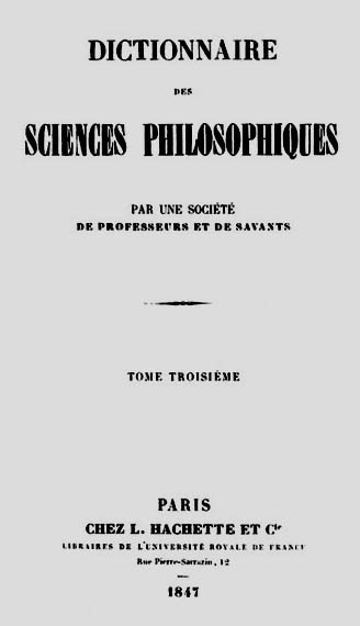 1847 dictionnaire science philo