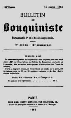 1863 Aubry bulletin bouquiniste