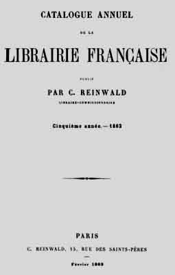1863 catalogue librairie fr