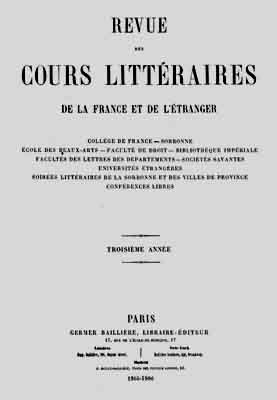 1866 revue cours littéraires