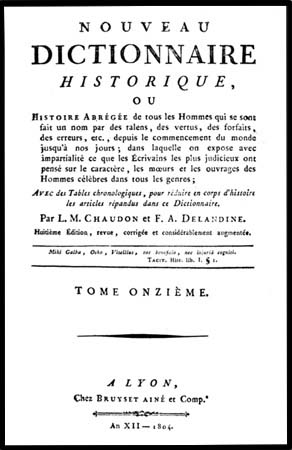 1804 Nouveau dictionnaire historique