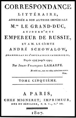 1807 laharpe correspondance
