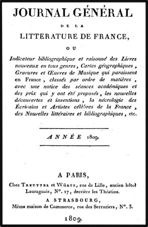 1809 journal litterature